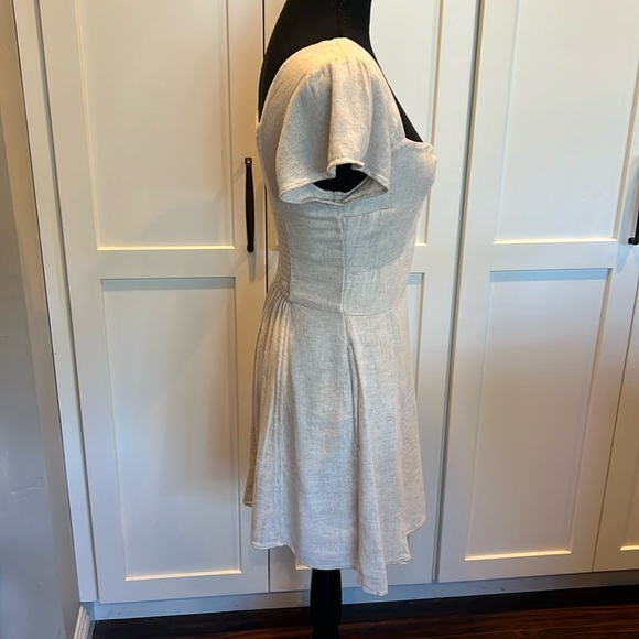 Abercrombie & Fitch Beige Linen Mini Dress XS - Picture 5 of 9